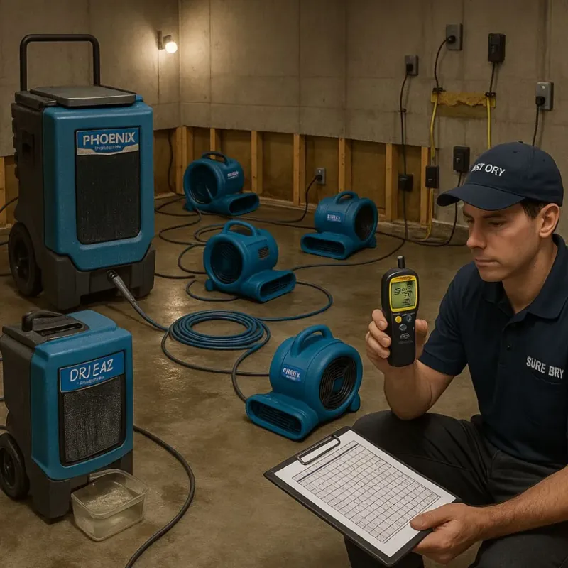 Structural Drying and Dehumidification process in Richboro, PA
